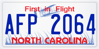NC license plate AFP2064