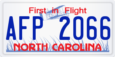 NC license plate AFP2066