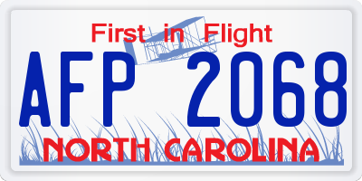 NC license plate AFP2068