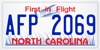 NC license plate AFP2069