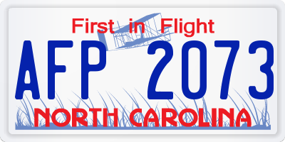 NC license plate AFP2073