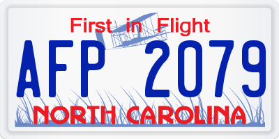 NC license plate AFP2079