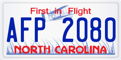 NC license plate AFP2080