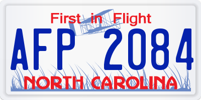 NC license plate AFP2084