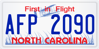 NC license plate AFP2090
