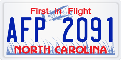 NC license plate AFP2091