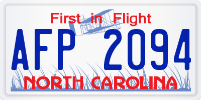 NC license plate AFP2094
