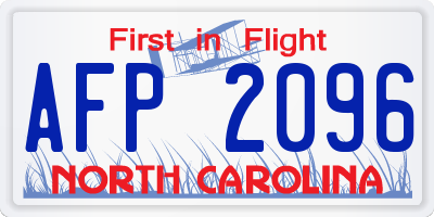 NC license plate AFP2096