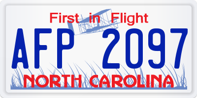 NC license plate AFP2097