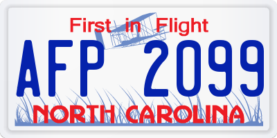 NC license plate AFP2099