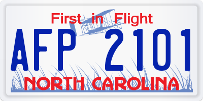 NC license plate AFP2101