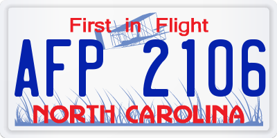NC license plate AFP2106