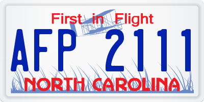 NC license plate AFP2111