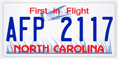 NC license plate AFP2117