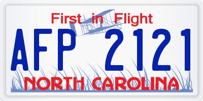 NC license plate AFP2121