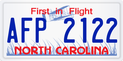 NC license plate AFP2122