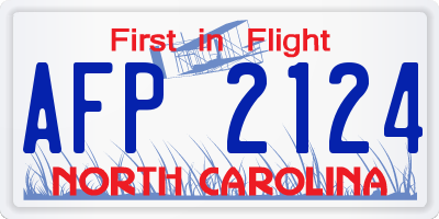 NC license plate AFP2124