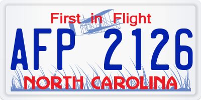 NC license plate AFP2126