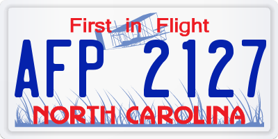 NC license plate AFP2127