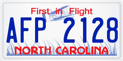 NC license plate AFP2128