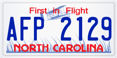 NC license plate AFP2129