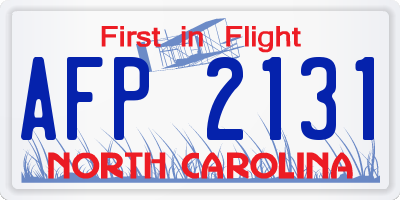 NC license plate AFP2131