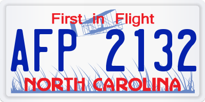 NC license plate AFP2132