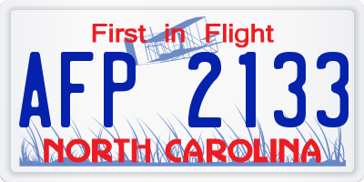 NC license plate AFP2133