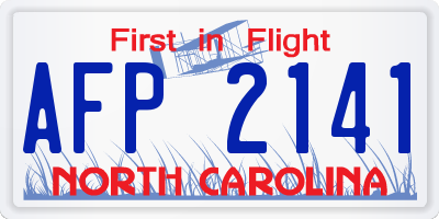 NC license plate AFP2141