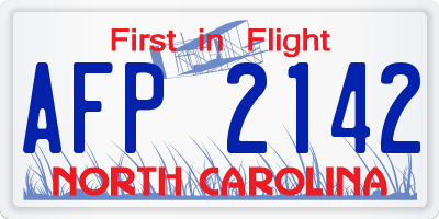 NC license plate AFP2142