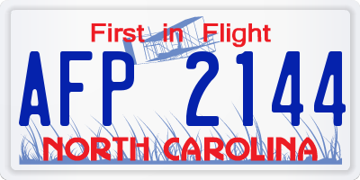 NC license plate AFP2144