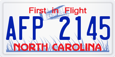 NC license plate AFP2145