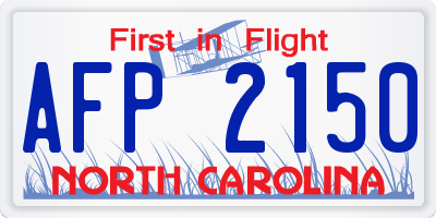 NC license plate AFP2150