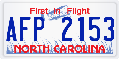NC license plate AFP2153