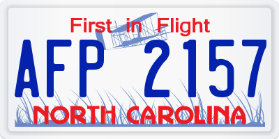 NC license plate AFP2157