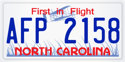 NC license plate AFP2158