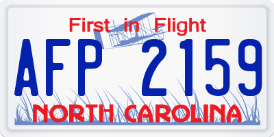 NC license plate AFP2159