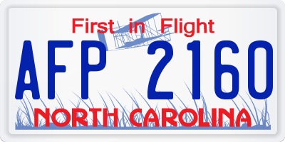NC license plate AFP2160