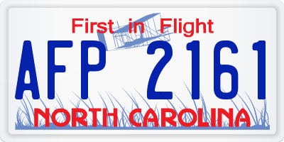 NC license plate AFP2161