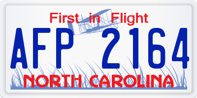 NC license plate AFP2164