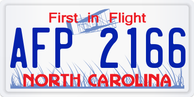 NC license plate AFP2166
