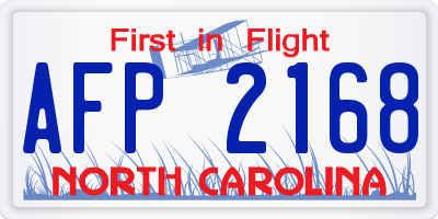 NC license plate AFP2168