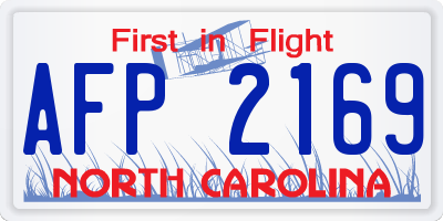 NC license plate AFP2169