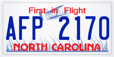 NC license plate AFP2170