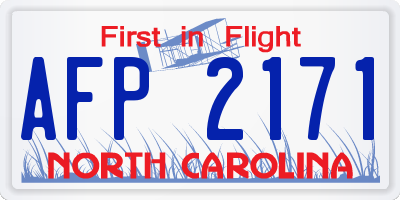NC license plate AFP2171