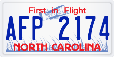 NC license plate AFP2174
