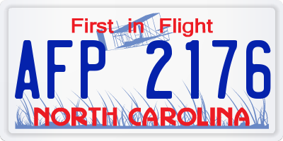 NC license plate AFP2176
