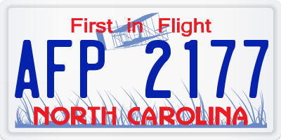 NC license plate AFP2177