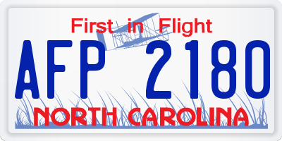 NC license plate AFP2180