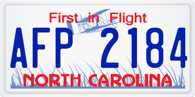 NC license plate AFP2184